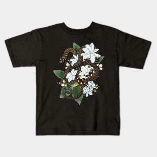 Paradise Flying Snake with Sampaguita Kids T-Shirt